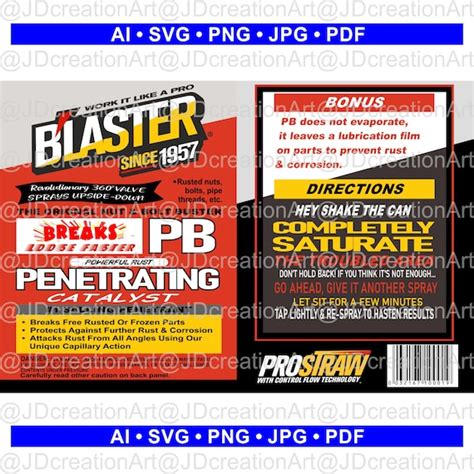 Pb Blaster Printable Label